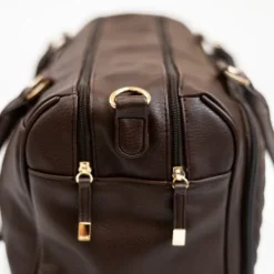 Isoki Double Zip Luiertas - Diagonal Quilted Chocolate Discount