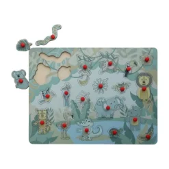 JEP! Kids Houten Knopjespuzzel - Jungle - Multicolor Online