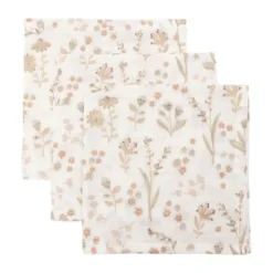 Jollein Bloomy Monddoekje - 3 Stuks - 31 x 31 cm - Hydrofiel Meerdere kleurencombinaties Discount