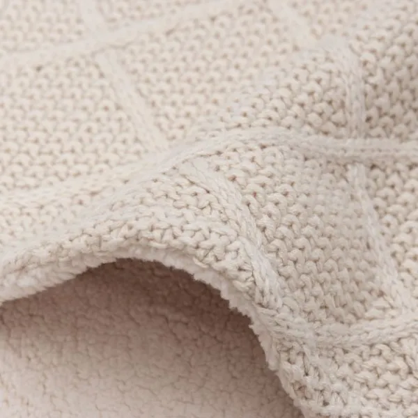 Jollein Check Knit Ledikantdeken - 100 x 150 cm - Oatmeal Clearance