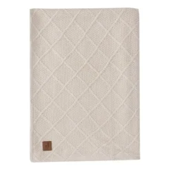 Jollein Check Knit Ledikantdeken - 100 x 150 cm - Oatmeal Clearance