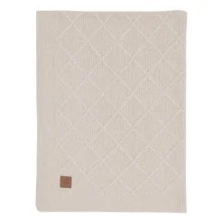Jollein Check Knit Ledikantdeken - 100 x 150 cm - Oatmeal Clearance