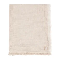 Jollein Deken Wieg - 75 x 100 cm Fringe Stripe Biscuit/Ivory GOTS