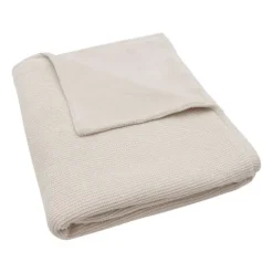Jollein Deken Wieg - Basic Knit - 75 x 100 cm - Oatmeal/Velvet Clearance