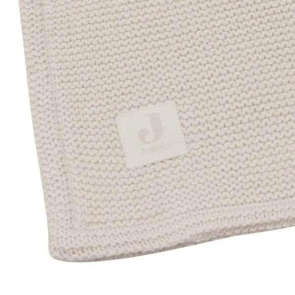 Jollein Deken Wieg - Basic Knit - 75 x 100 cm - Oatmeal/Velvet Clearance