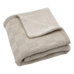 Jollein Deken Wieg - Box Knit/Velvet - 75 x 100 cm - Warm Sand Clearance