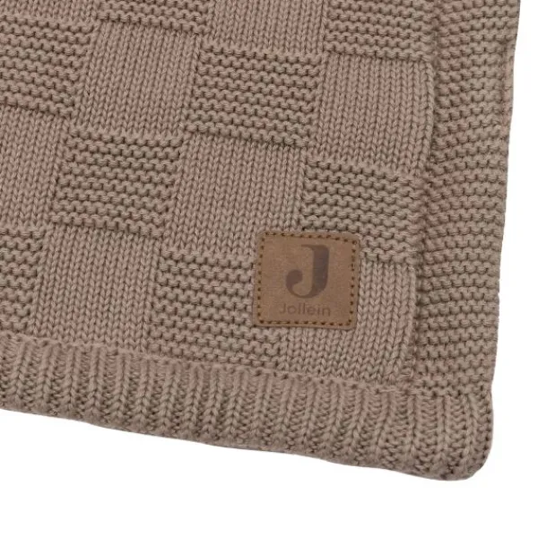 Jollein Deken Wieg - Box Knit/Velvet - 75 x 100 cm - Warm Sand Clearance