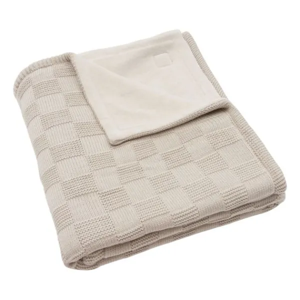 Jollein Deken Wieg - Box Knit/Velvet - 75 x 100 cm - Warm Sand Clearance