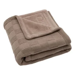 Jollein Deken Wieg - Box Knit/Velvet - 75 x 100 cm - Warm Sand Clearance