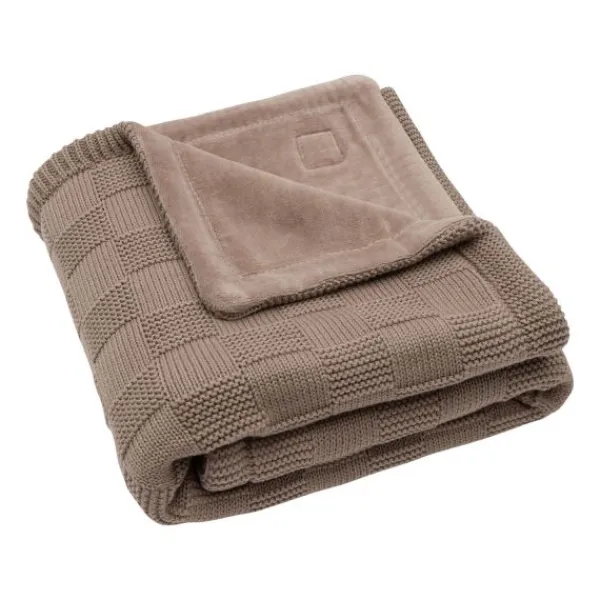 Jollein Deken Wieg - Box Knit/Velvet - 75 x 100 cm - Warm Sand Clearance