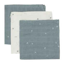 Jollein Twinkling Monddoekje - 3 Pack - 31 x 31 cm - Hydrofiel - Sea Green Outlet