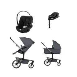 Joolz Day 5 Kinderwagen 4-in-1 - Stone Grey | Cybex Cloud T Plus Autostoeltje - Sepia Black | Cybex Base T - Black Discount