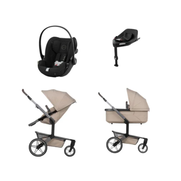 Joolz Day 5 Kinderwagen 4-in-1 - Stone Grey | Cybex Cloud T Plus Autostoeltje - Sepia Black | Cybex Base T - Black Discount