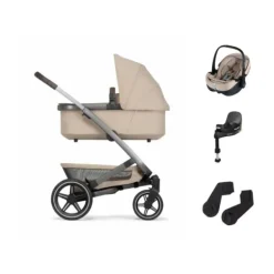 Joolz Geo 3 Kinderwagen - Sandy Taupe | Joolz X Maxi-Cosi Autostoeltje - Sandy Taupe | Maxi-Cosi FamilyFix 360 Pro New