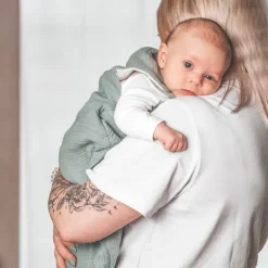 Julius Zöllner Muslin Babyslaapzak - Groen - Maat 62/68 Clearance