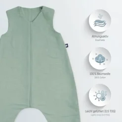 Julius Zöllner Muslin Jumper Slaapoverall - Sand - Maat 80 Best