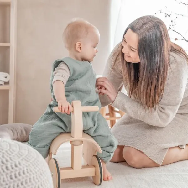 Julius Zöllner Muslin Jumper Slaapoverall - Sand - Maat 80 Best