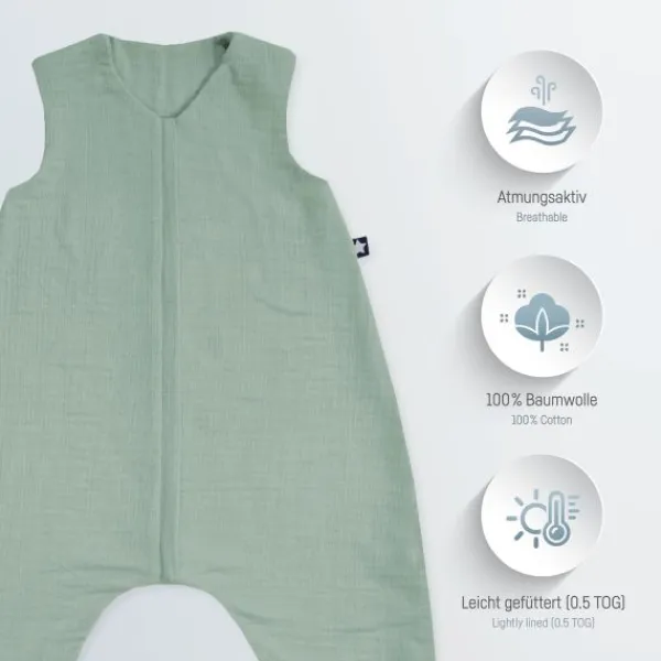 Julius Zöllner Muslin Jumper Slaapoverall - Sand - Maat 80 Best