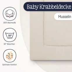 Julius Zöllner Muslin Playmat – Sand – 95/135 cm Discount