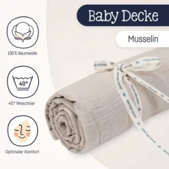 Julius Zöllner Muslin Wiegdeken - Sand - 70×100 cm Best