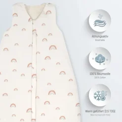 Julius Zöllner Organic Slaapzak – Roze – Birdy – Maat 70 Online