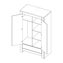Kidsmill Alaska Kledingkast 2-Deurs Wit Mat Clearance