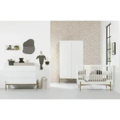 Kidsmill Boutique Babykamer Wit / Brass | Bed 60 x 120 cm + Commode