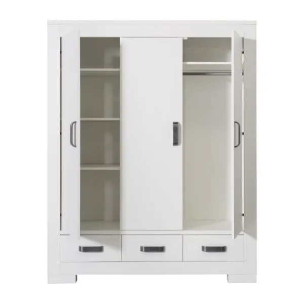 Kidsmill Brent Kledingkast 3-Deurs Wit Hot