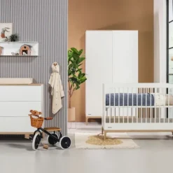 Kidsmill Intense II Babykamer Mat Wit / Eiken | Ledikant 60 x 120 cm + Commode Hot