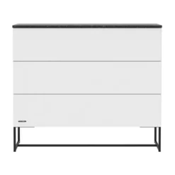 Kidsmill Intense II Commode 3L Mat - Zwart - Marmer Zwart wit