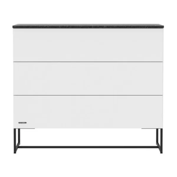 Kidsmill Intense II Commode 3L Mat - Zwart - Marmer Zwart wit