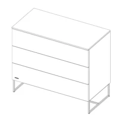 Kidsmill Intense II Commode 3L Mat Zwart - Zwart - Marmer Zwart wit Clearance