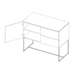 Kidsmill Intense II Commode 1D / 2L Mat Zwart - Zwart - Marmer Zwart wit Sale