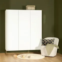 Kidsmill Intense II Kast 3-Deurs - Wit / Patinated Brass Clearance