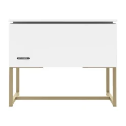 Kidsmill Intense II Kinderkamer Wit / Patinated Brass | Bedbank 90 x 200 cm + Bureau