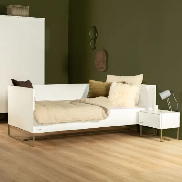 Kidsmill Intense II Kinderkamer Wit / Patinated Brass | Bedbank 90 x 200 cm + Bureau