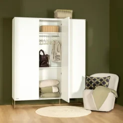 Kidsmill Intense II Kinderkamer Wit / Patinated Brass | Bedbank 90 x 200 cm + Bureau