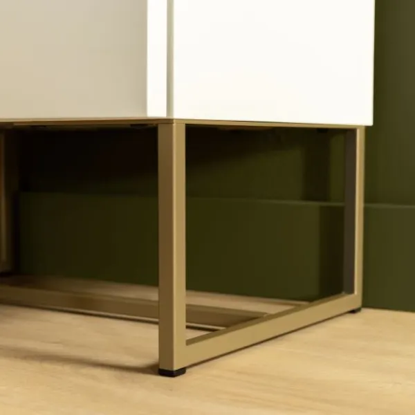 Kidsmill Intense II Kinderkamer Wit / Patinated Brass | Bedbank 90 x 200 cm + Bureau