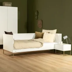 Kidsmill Intense II Kinderkamer Wit / Patinated Brass | Bedbank 90 x 200 cm + Bureau Online