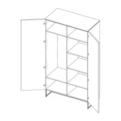 Kidsmill Intense II Kledingkast 2-Deurs Mat - - Marmer Zwart Clearance