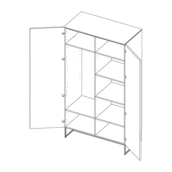 Kidsmill Intense II Kledingkast 2-Deurs Mat - - Marmer Zwart Clearance