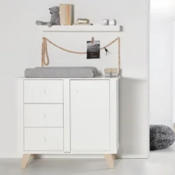 Kidsmill Lars Babykamer Wit / Naturel | Bed 60 x 120 cm + Commode Hot