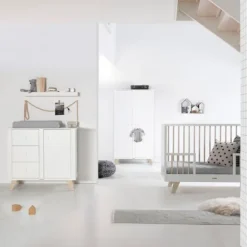 Kidsmill Lars Babykamer Wit / Naturel | Bed 60 x 120 cm + Commode Hot