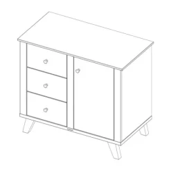 Kidsmill Lars Babykamer Wit / Naturel | Bed 60 x 120 cm + Commode Hot