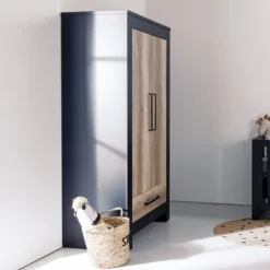 Kidsmill Long Island Kledingkast 2-Deurs Zwart / Oldwood