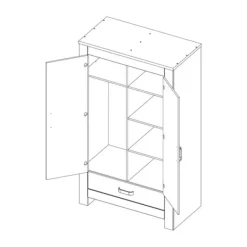 Kidsmill Long Island Kledingkast 2-Deurs Zwart / Oldwood