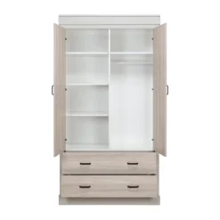 Kidsmill Newport Babykamer Incl. Zwarte Grepen - Oatmeal / Eiken | Ledikant 60 x 120 cm + Commode Outlet