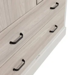 Kidsmill Newport Babykamer Incl. Zwarte Grepen - Oatmeal / Eiken | Ledikant 60 x 120 cm + Commode Outlet