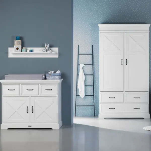 Kidsmill Savigno Kledingkast 2-Deurs Met Kruis Wit Clearance