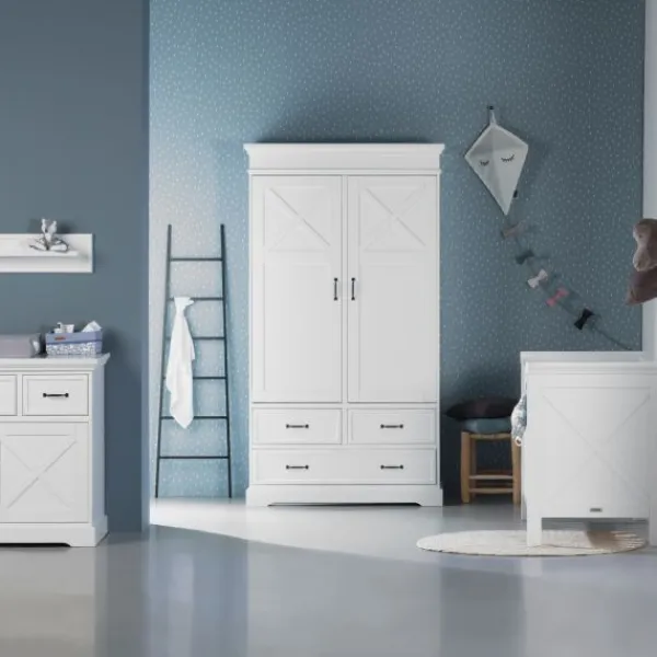 Kidsmill Savigno Kledingkast 2-Deurs Met Kruis Wit Clearance